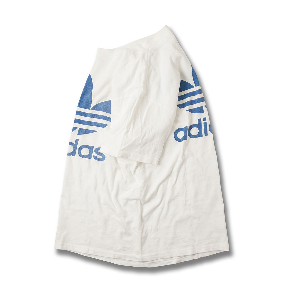 1980年代 アディダス トレフォイル コットン100% 染込みプリント Tシャツ