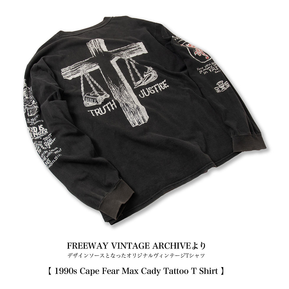 サムネイル： CAPE FEAR" Tattoo Art L/S Tee Cold Blood Black  ケープ・フィアー タトゥーアート  ロングスリーブ Tシャツ コールドブラッドブラック