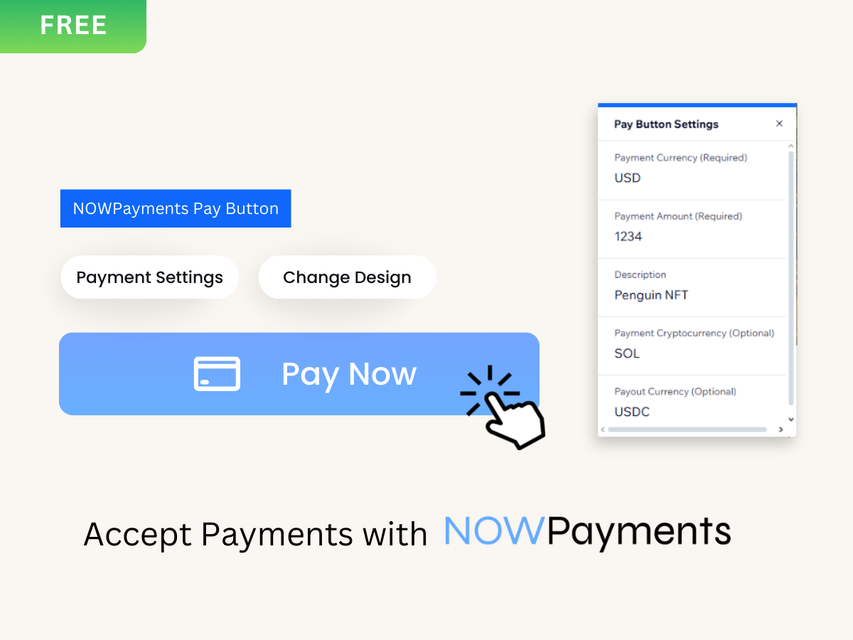 NOWPayments Crypto Pay Button | Wix App Market | Wix.com