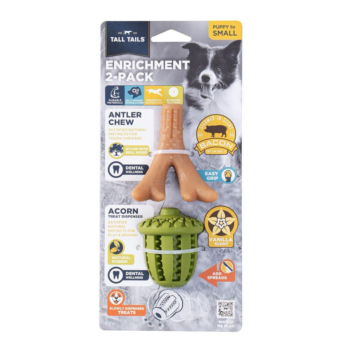Tall Tails Antler & Acorn 2 pack Enrichment Toy