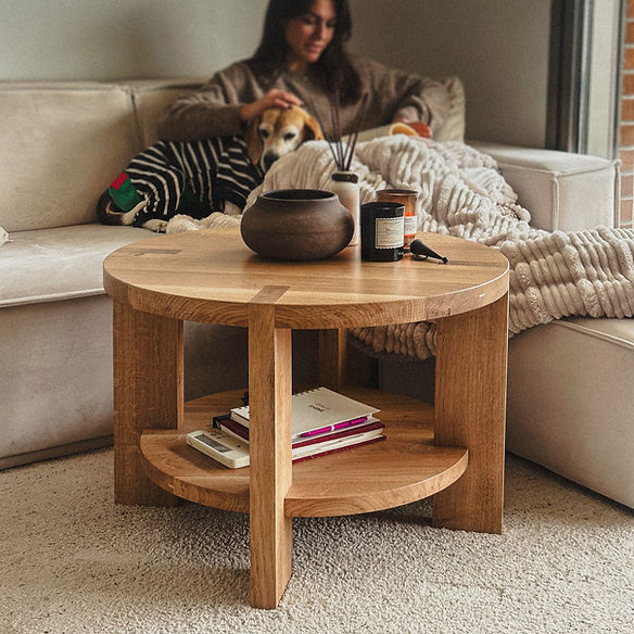 Rounded Coffee Table STEVDE WOOD