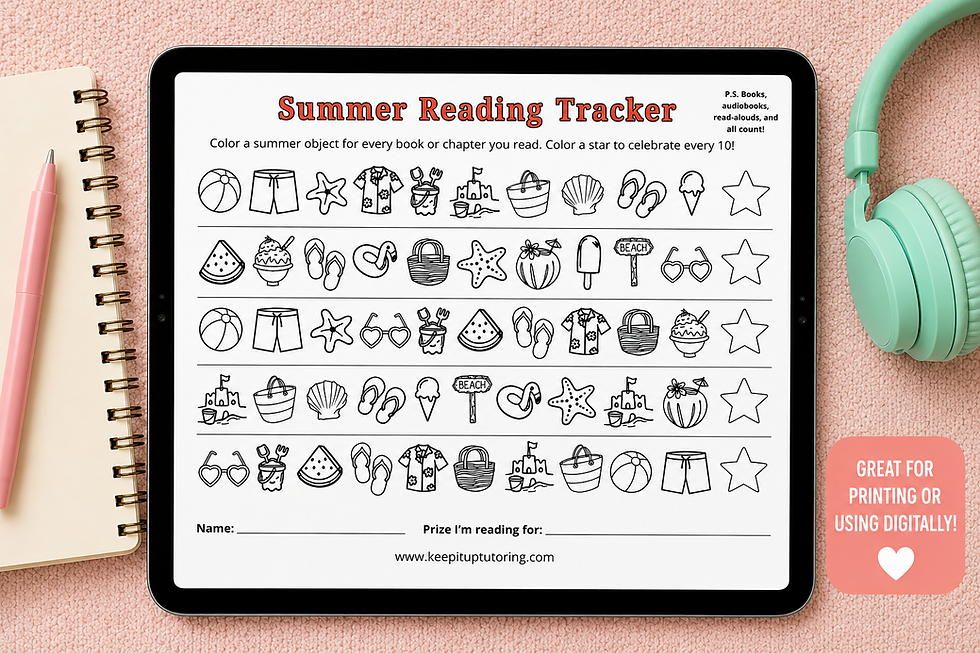 Thumbnail: Digital summer reading tracker displayed on a tablet for virtual use.