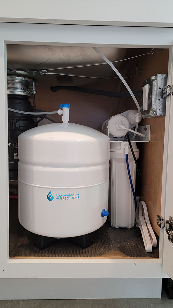 Residential Reverse Osmosis system removing PFAS from tap water
