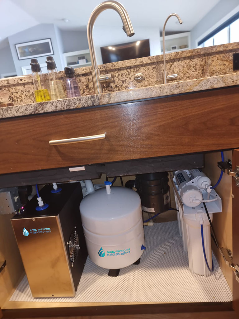 Residential Reverse Osmosis system installation by Aqua-Wise in Naples for clean water