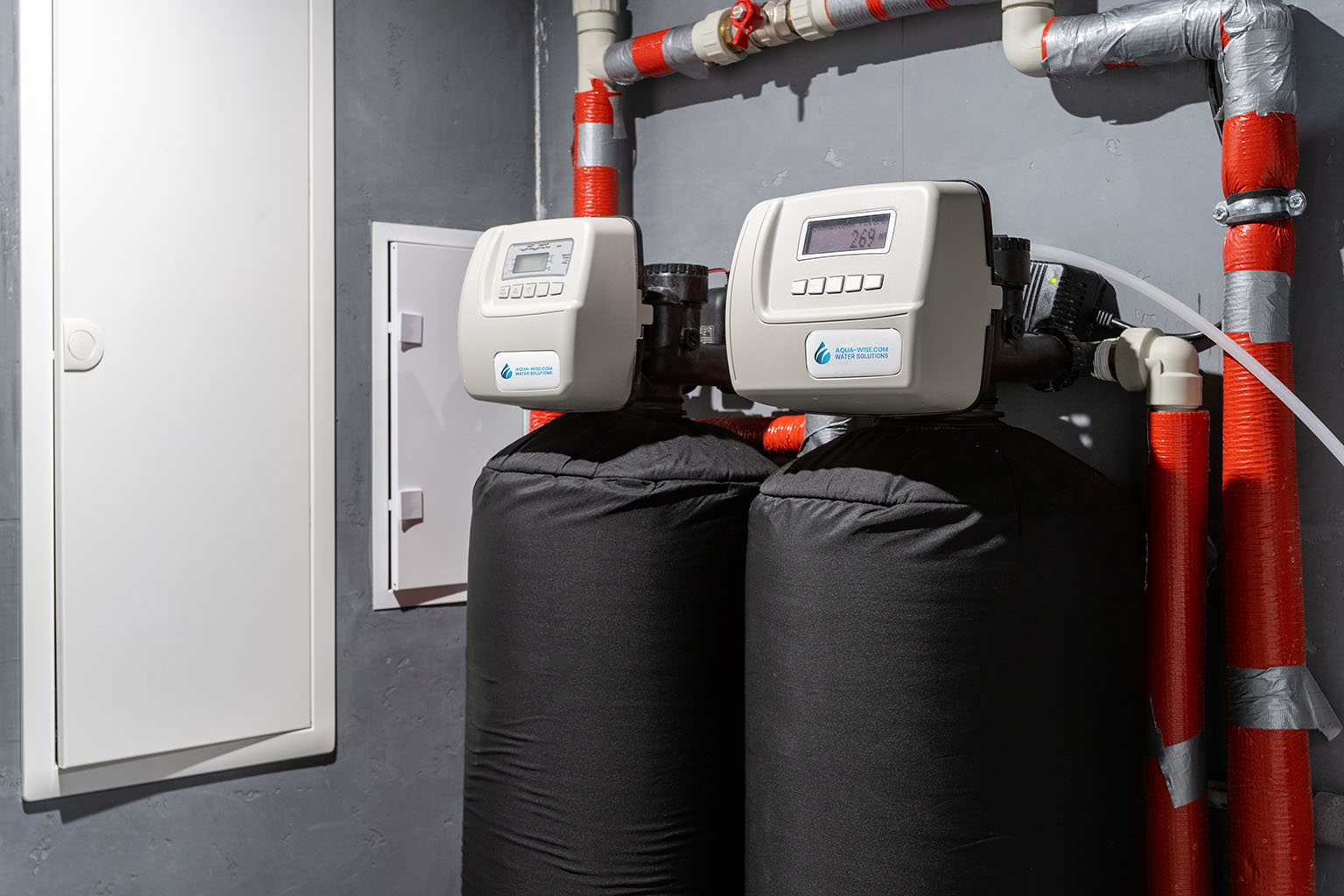 A water treatment system installed in a commercial facility
