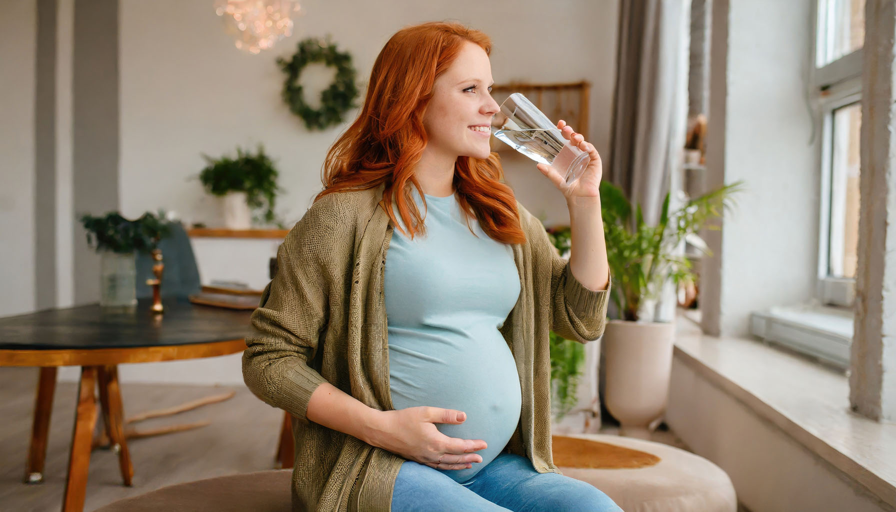 Pregnant woman using a pure water system in Sarasota