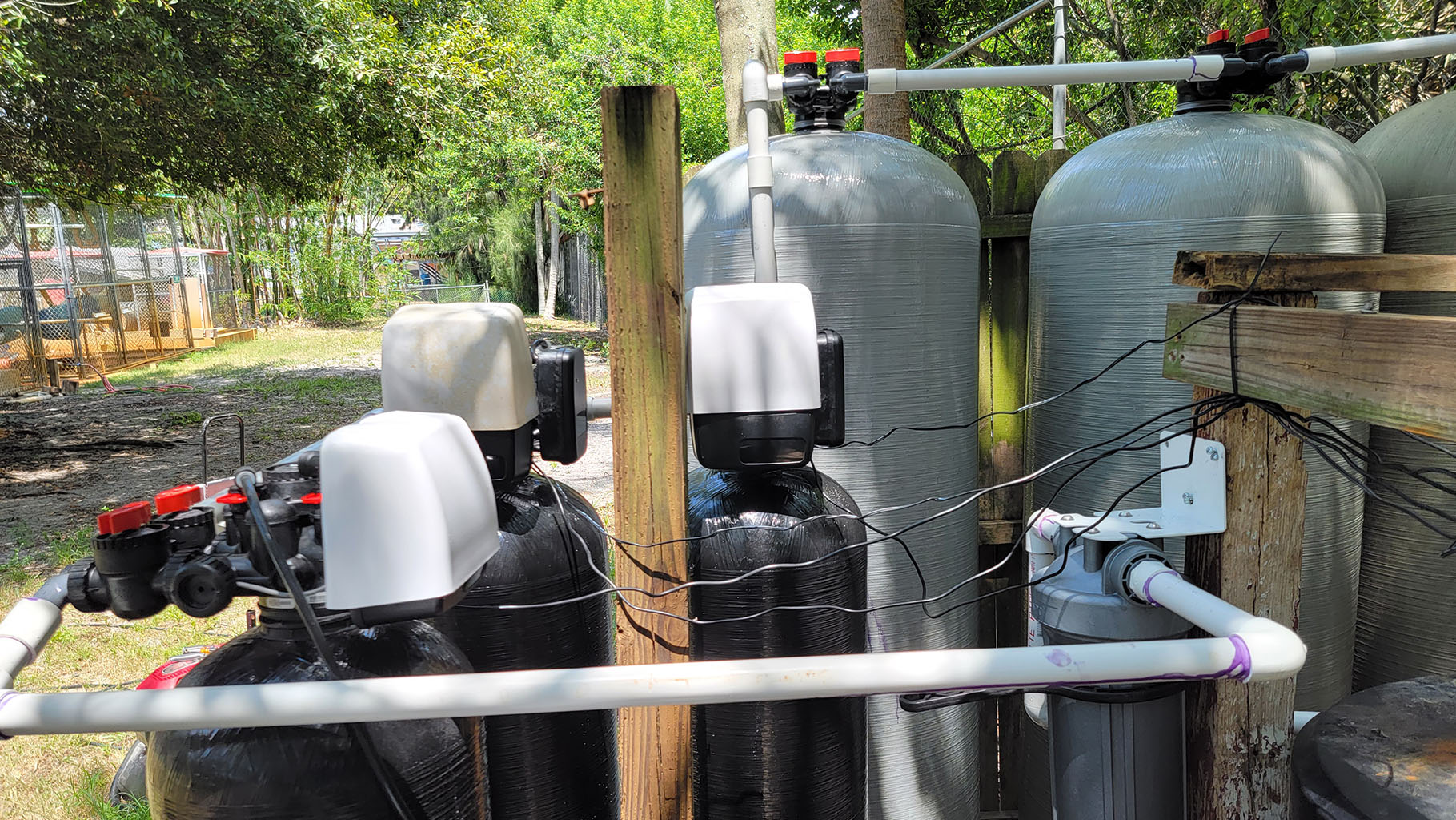 Commercial well water treatment system installation in Sarasota business facility