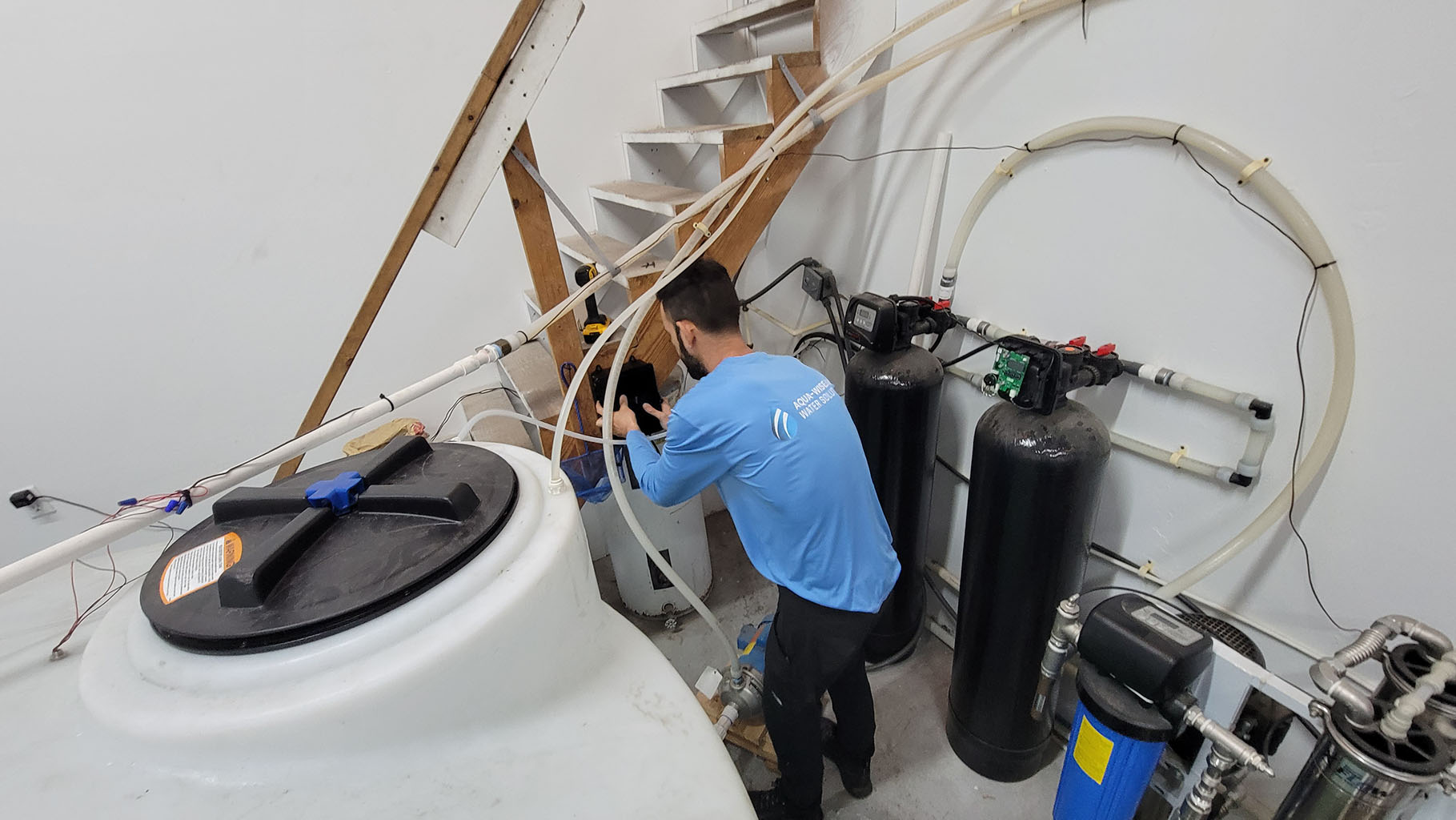 Industrial reverse osmosis water treatment system in Naples