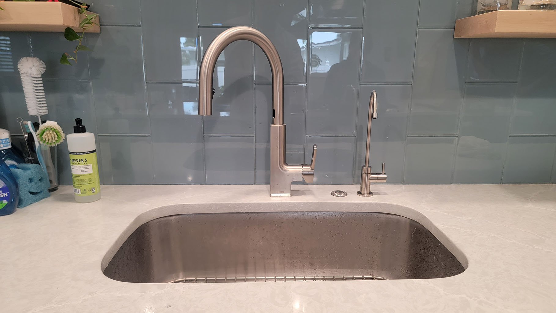AquaPure Reverse Osmosis system installed in a bright St. Pete kitchen, demonstrating modern water purification technology.