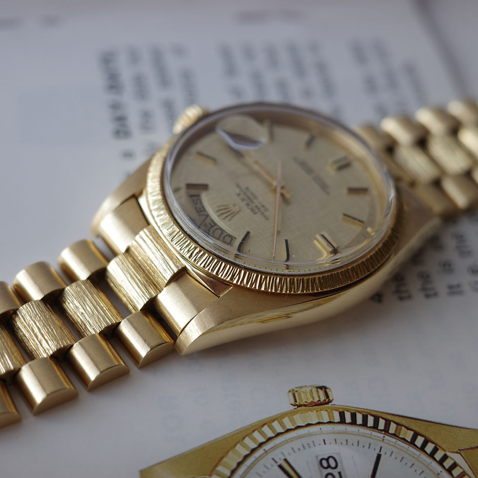 Thumbnail: 1975’ Rolex Day-Date 1807 Bark bezel with Punch paper