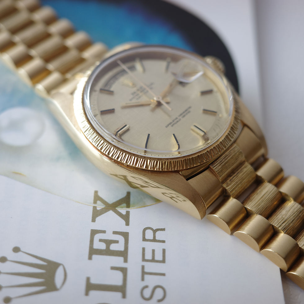 Thumbnail: 1975’ Rolex Day-Date 1807 Bark bezel with Punch paper