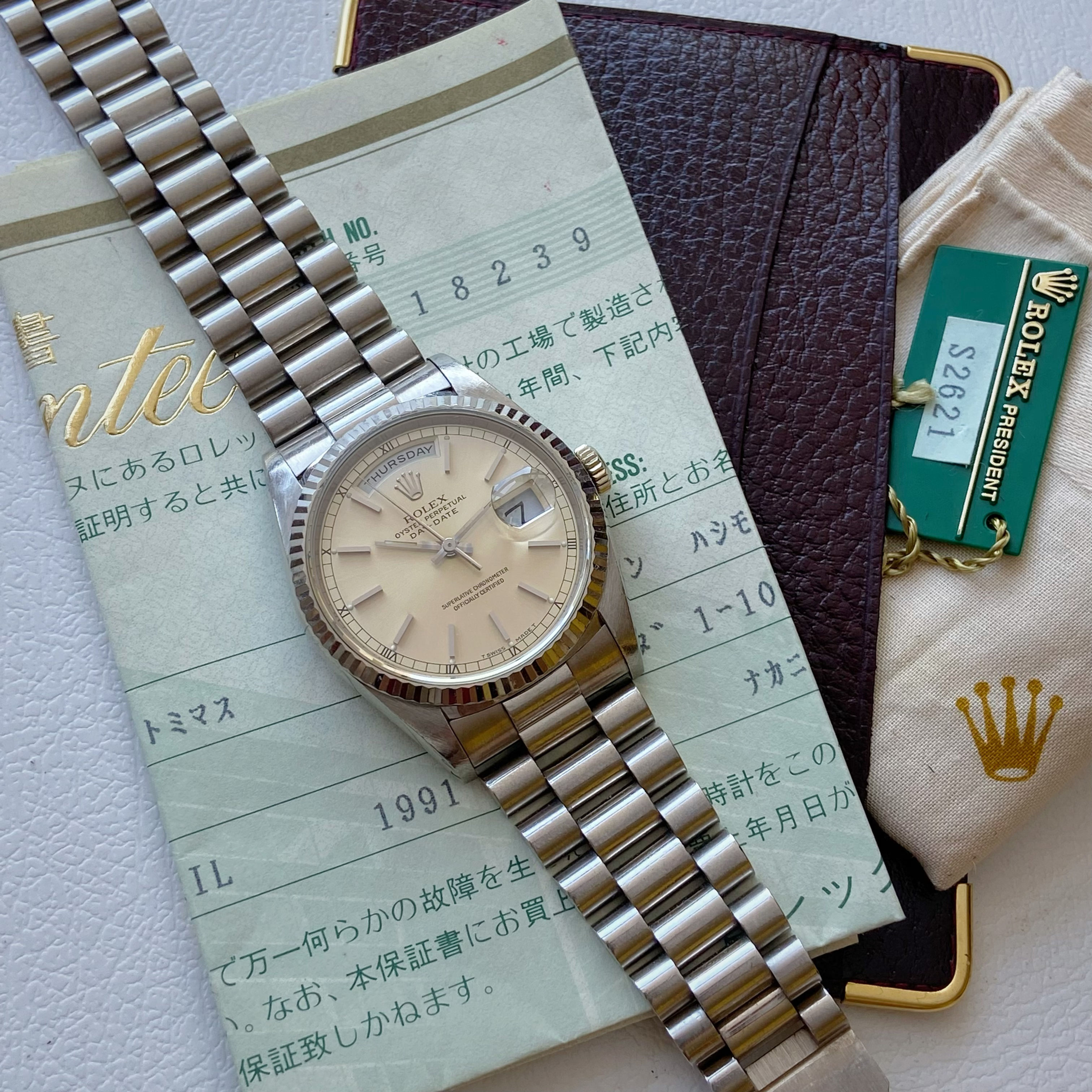19921’Rolex Daydate President WG 18239 Full set