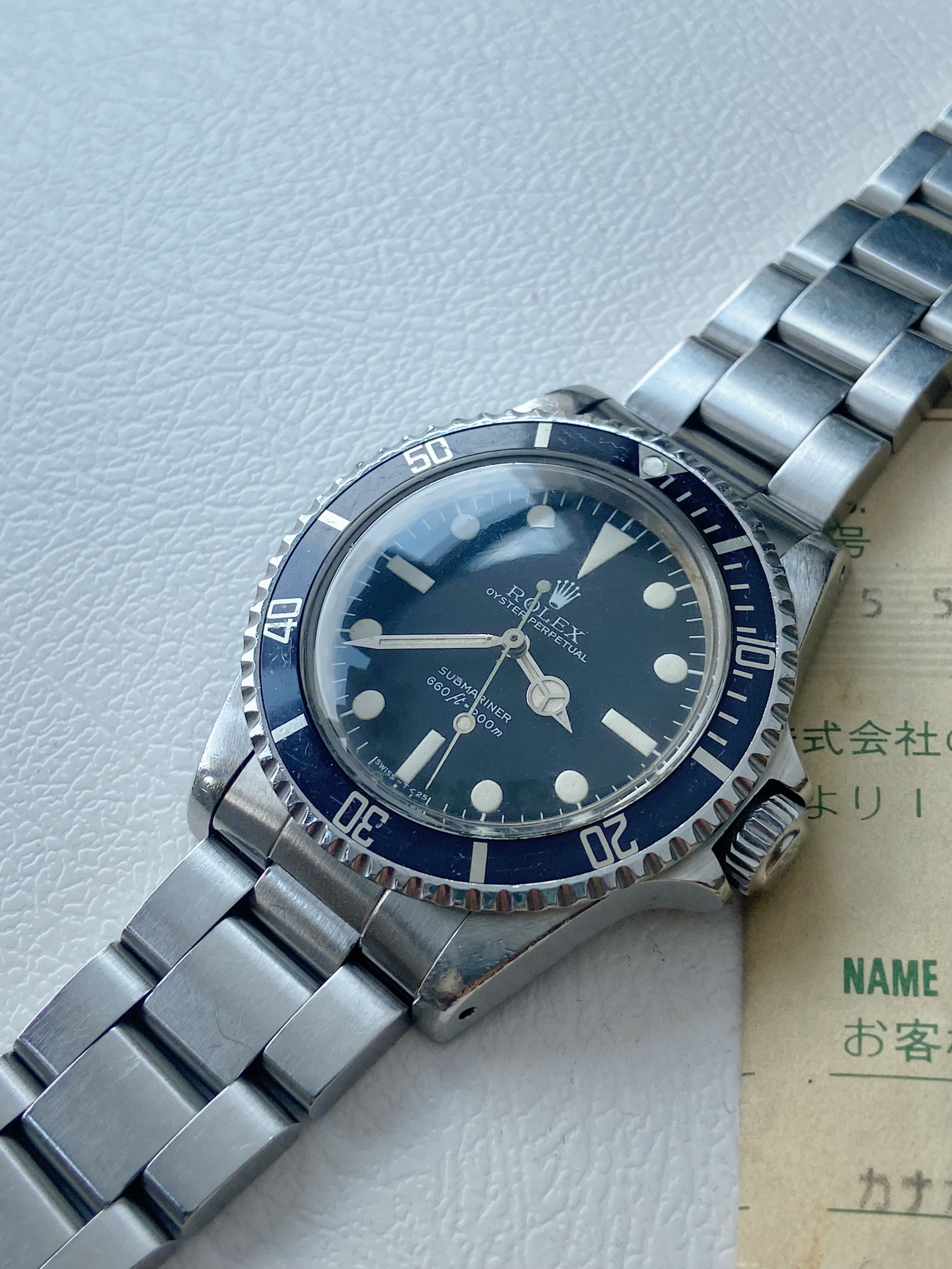1982 Rolex 5513 Submariner Maxi 3 lollipop Dial with paper!