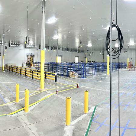 refrigerated meal kit assembly room and dock