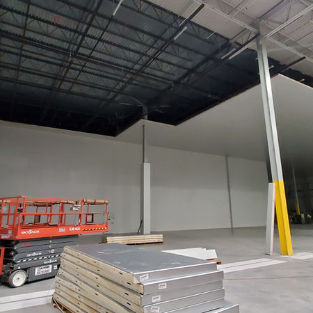 refrigerated warehouse during construction