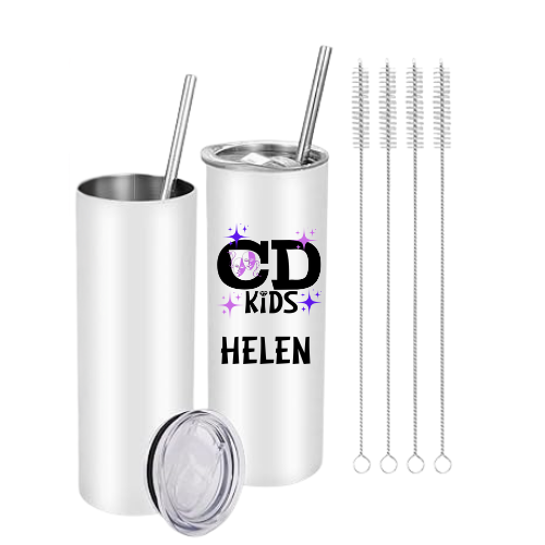 Personalised 20 oz tumbler with CD Kids logo