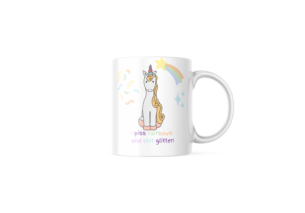 Piss glitter unicorn mug
