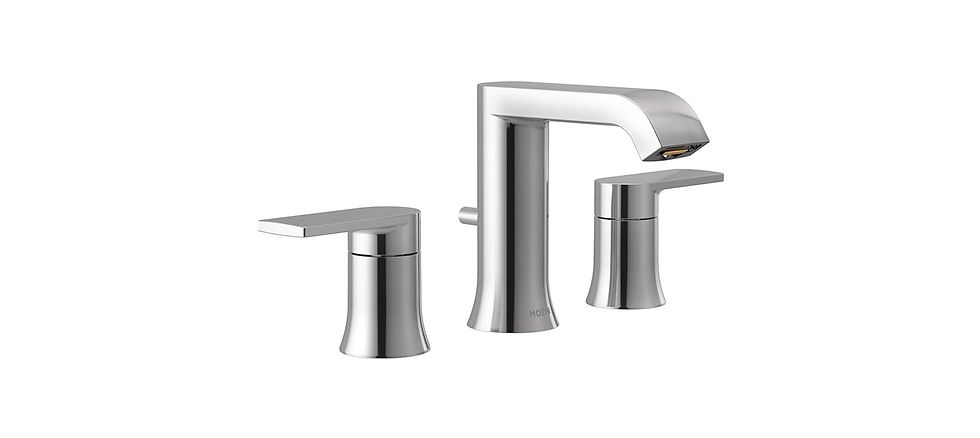 Genta Chrome Two-Handle Low Arc Bathroom Faucet