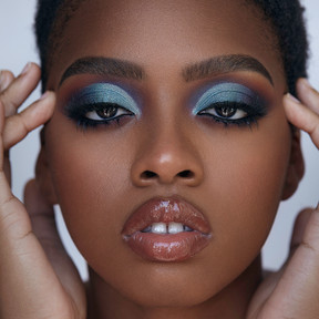 Close-up event makeup showing flawless skin by MarthaK Makeup Kitchener