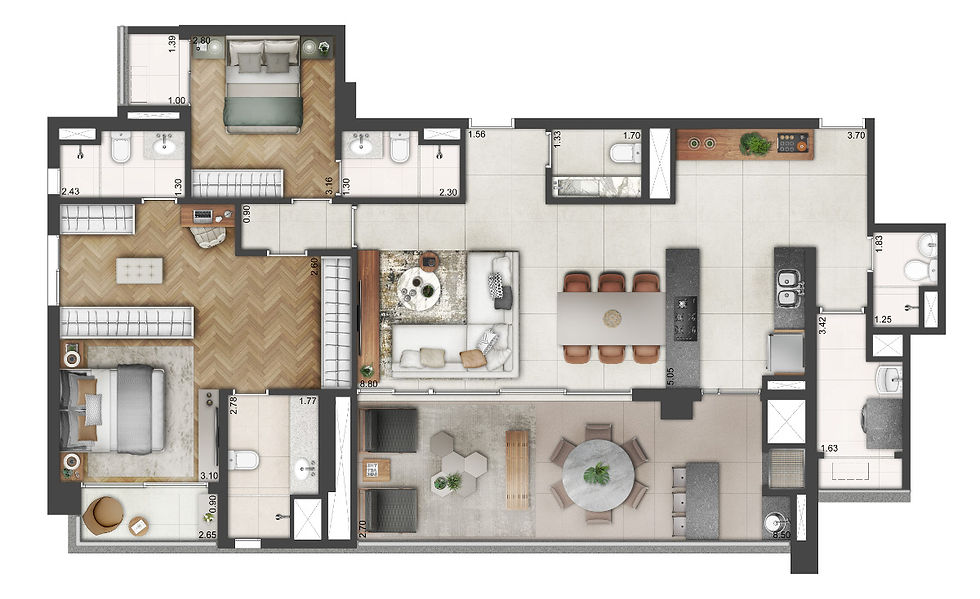 2 SUÍTES - 145 M²
