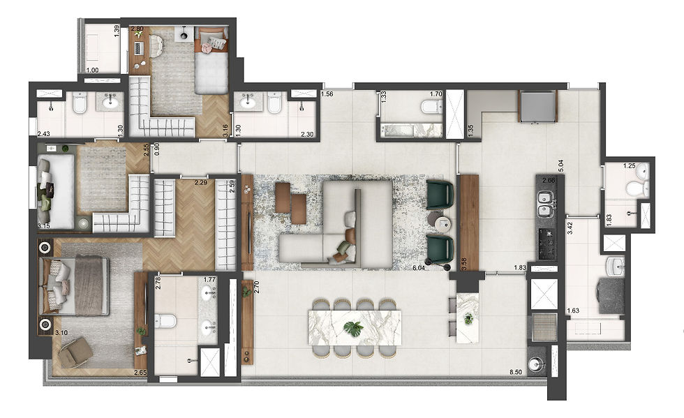3 SUÍTES - 145 M²