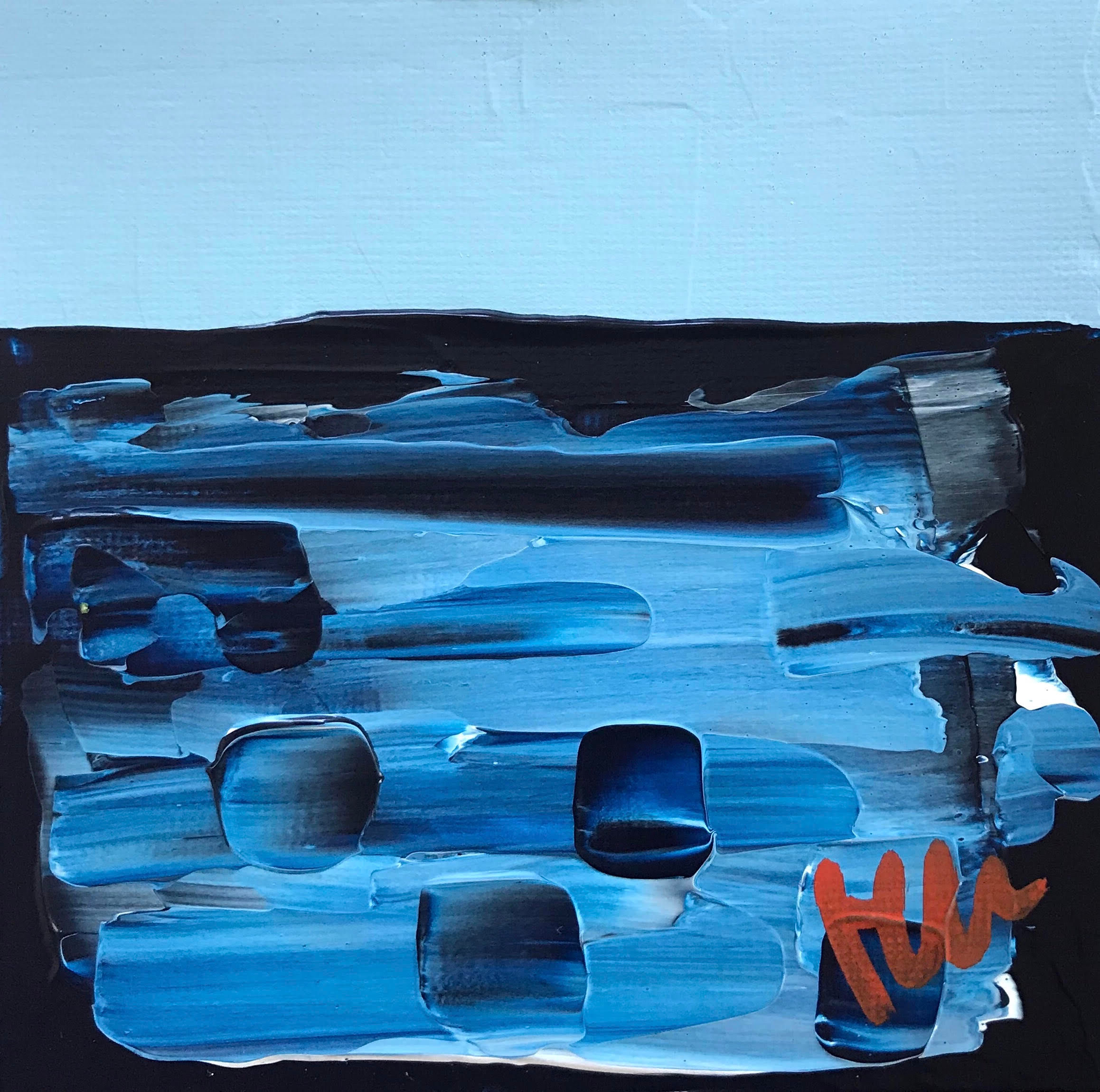 Ocean Seascape on Paper - 4" x 4"