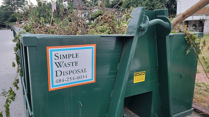 Green dumpster rentals in Chester Brook, PA by Simple Waste Disposal, ideal for various project sizes.
