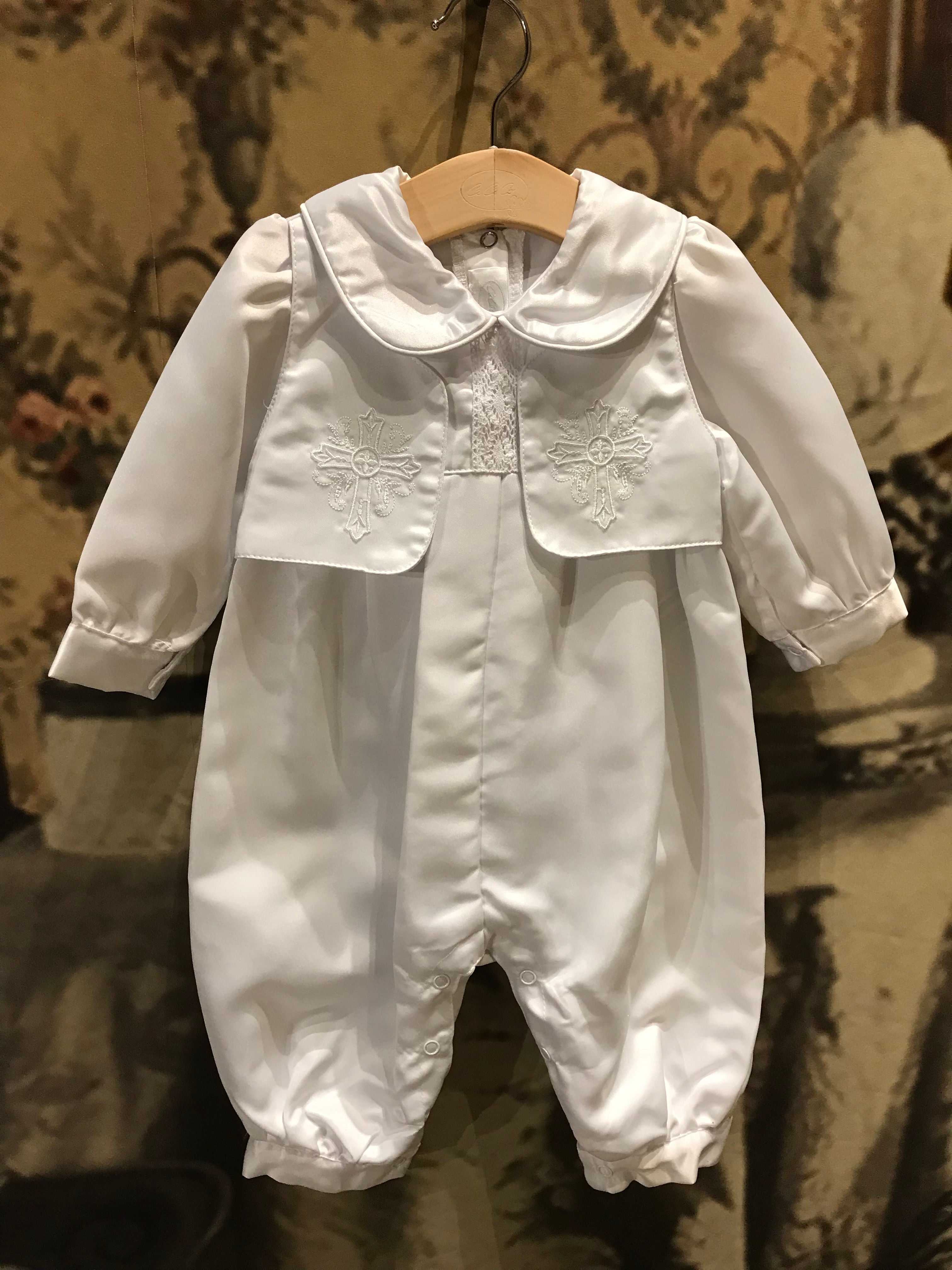 Boy Baptism Cross Coverall