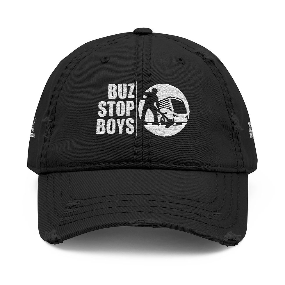 Thumbnail: BUZSTOPBOYS Unisex Distressed Dad Hat with Embroidery for Eco-Conscious Living