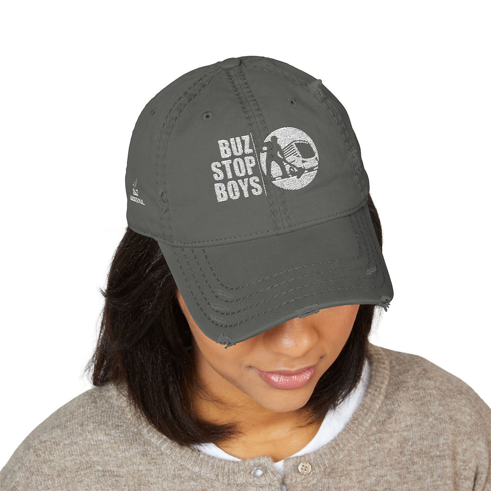 Thumbnail: BUZSTOPBOYS Unisex Distressed Dad Hat with Embroidery for Eco-Conscious Living