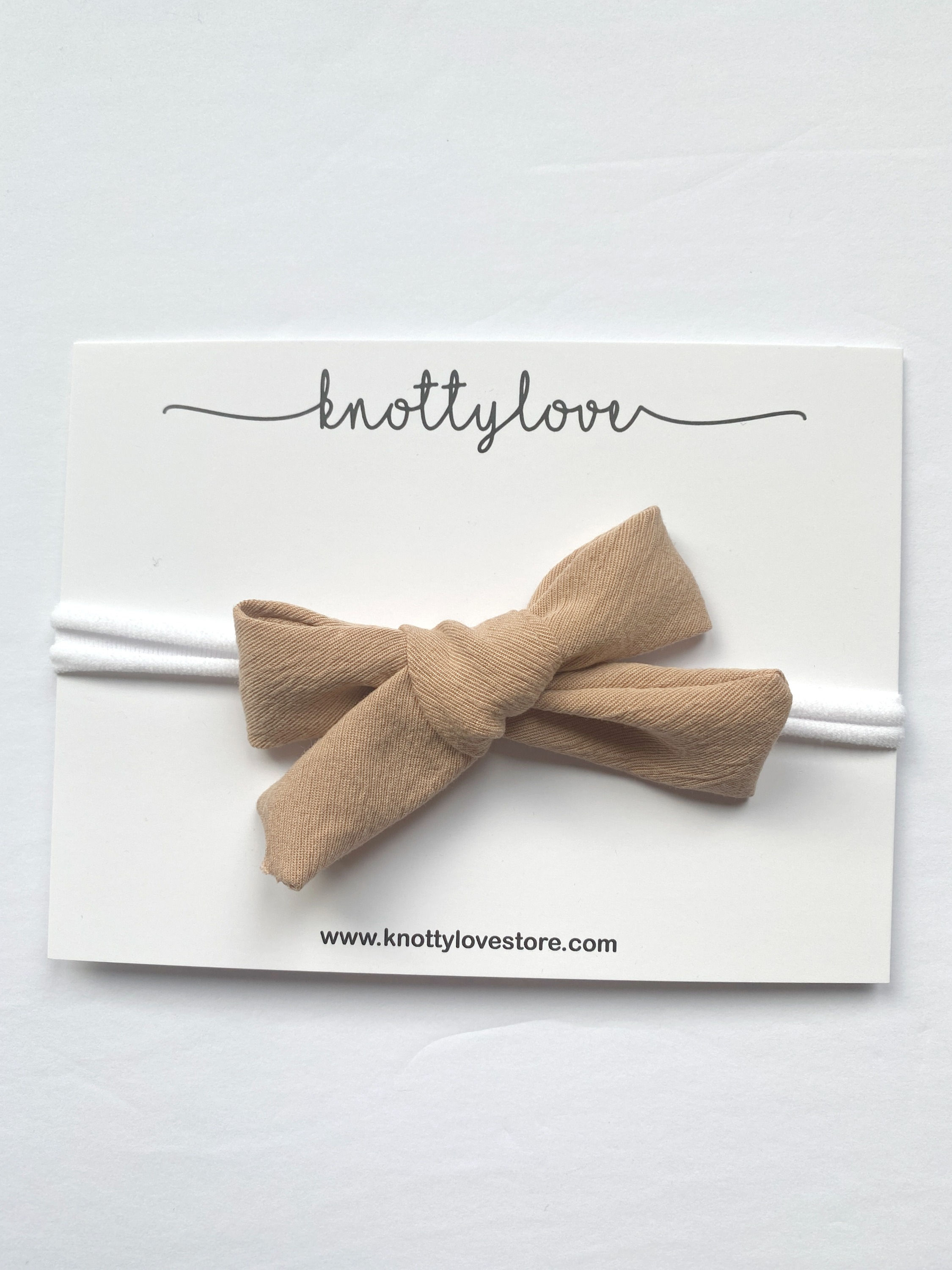 Soft Taupe School Girl Bow