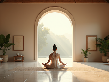 woman sitting in meditation pose