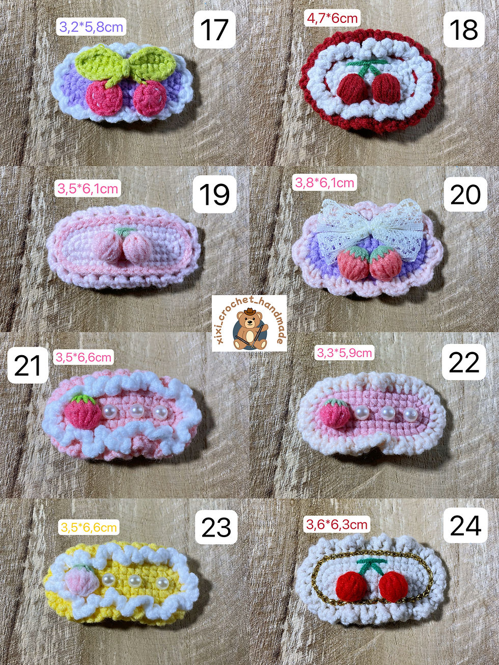 Miniature : 2 pièces/Barettes cheveux au crochet 