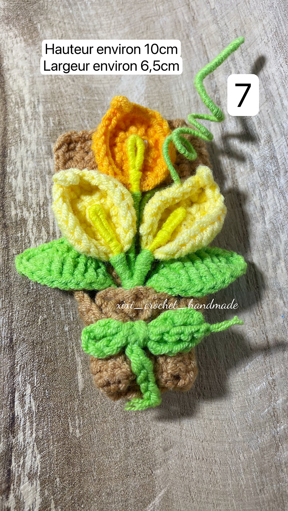 Miniature : Magnet bouquet fleurs au crochet 