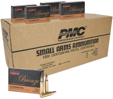 PMC Bronze Rifle Ammunition .223 Rem 55 gr FMJ 2900 fps 1000/ct