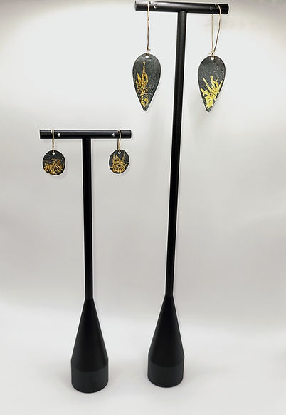 Keum Boo oxidized fine silver and 23.5k yellow gold