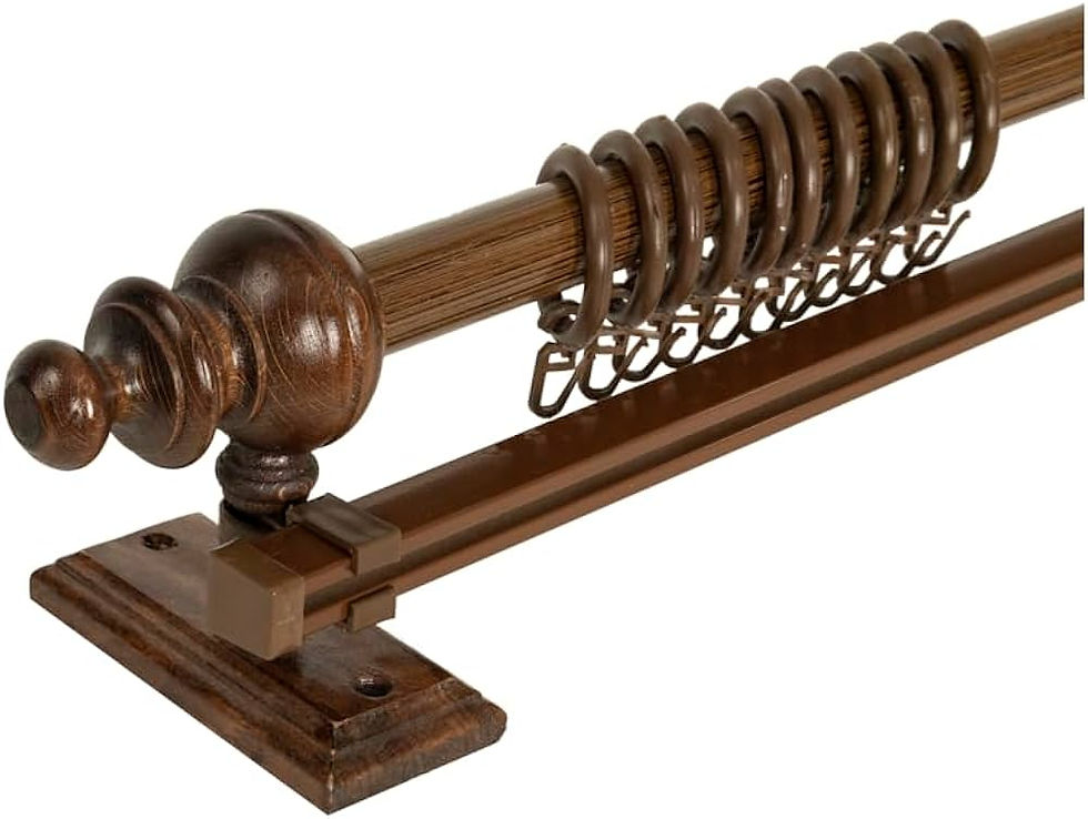 Ahşap rustik perde askısı tek raylı