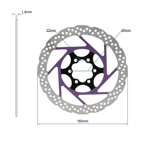Thumbnail: 160 mm Bremsscheibe Kukirin G2 Lila
