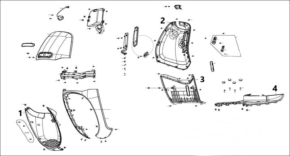 Verkleidungsteile Horwin EK1 und EK3