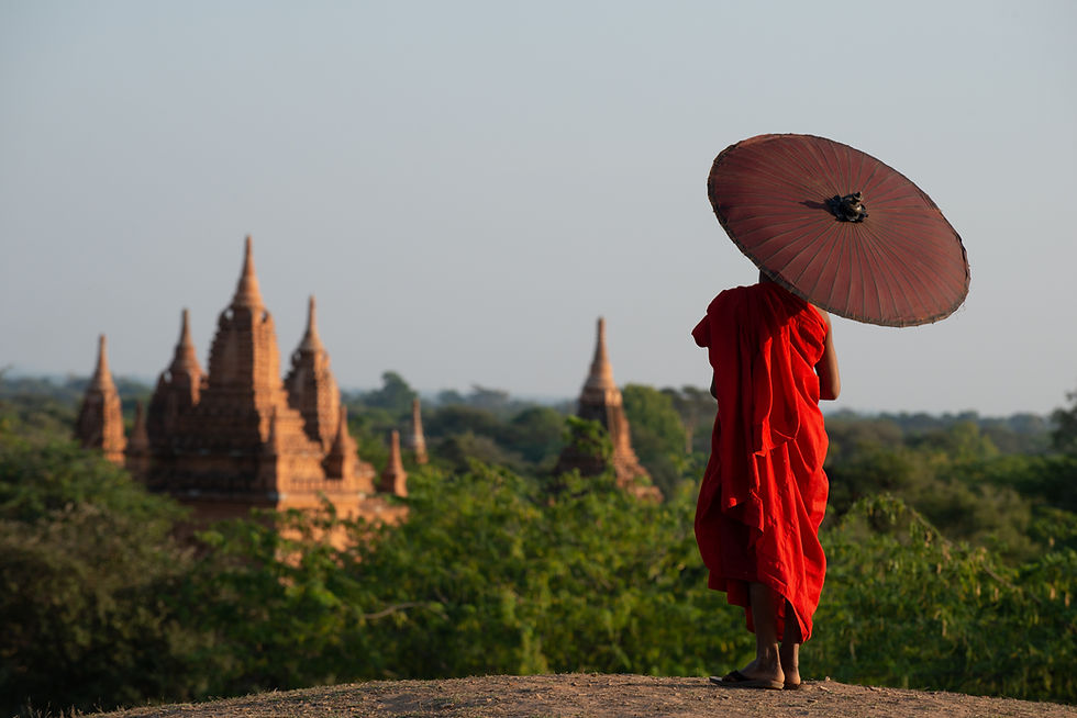 Monk with Umbrella