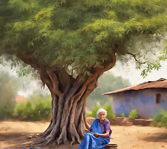 Granny sitting under a neem tree.jpg