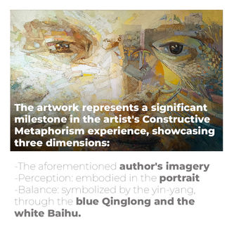 The artwork represents a significant milestone in the artist's Constructive Metaphorism experience, showcasing three dimensions: ...