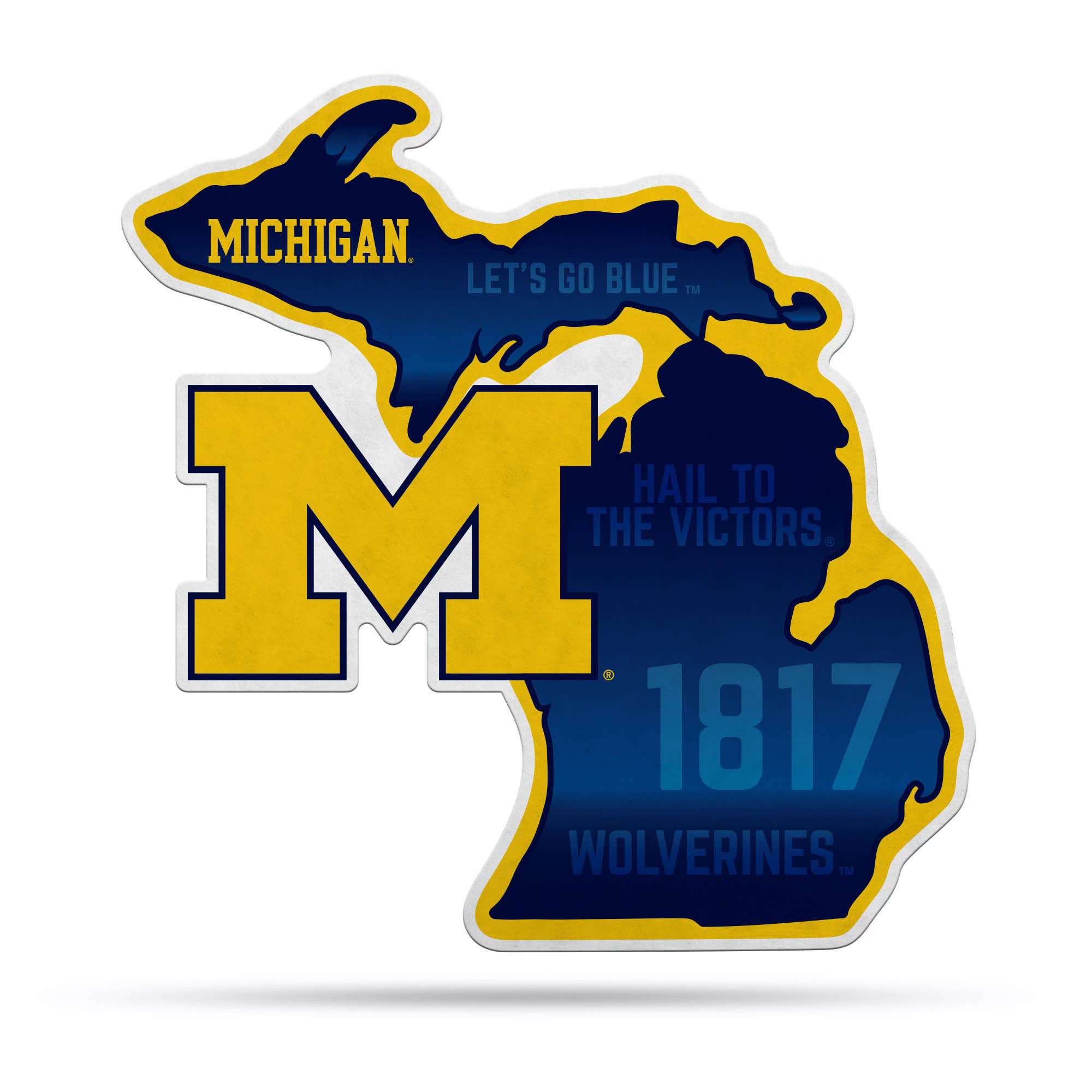 Michigan Pennant with State Shape