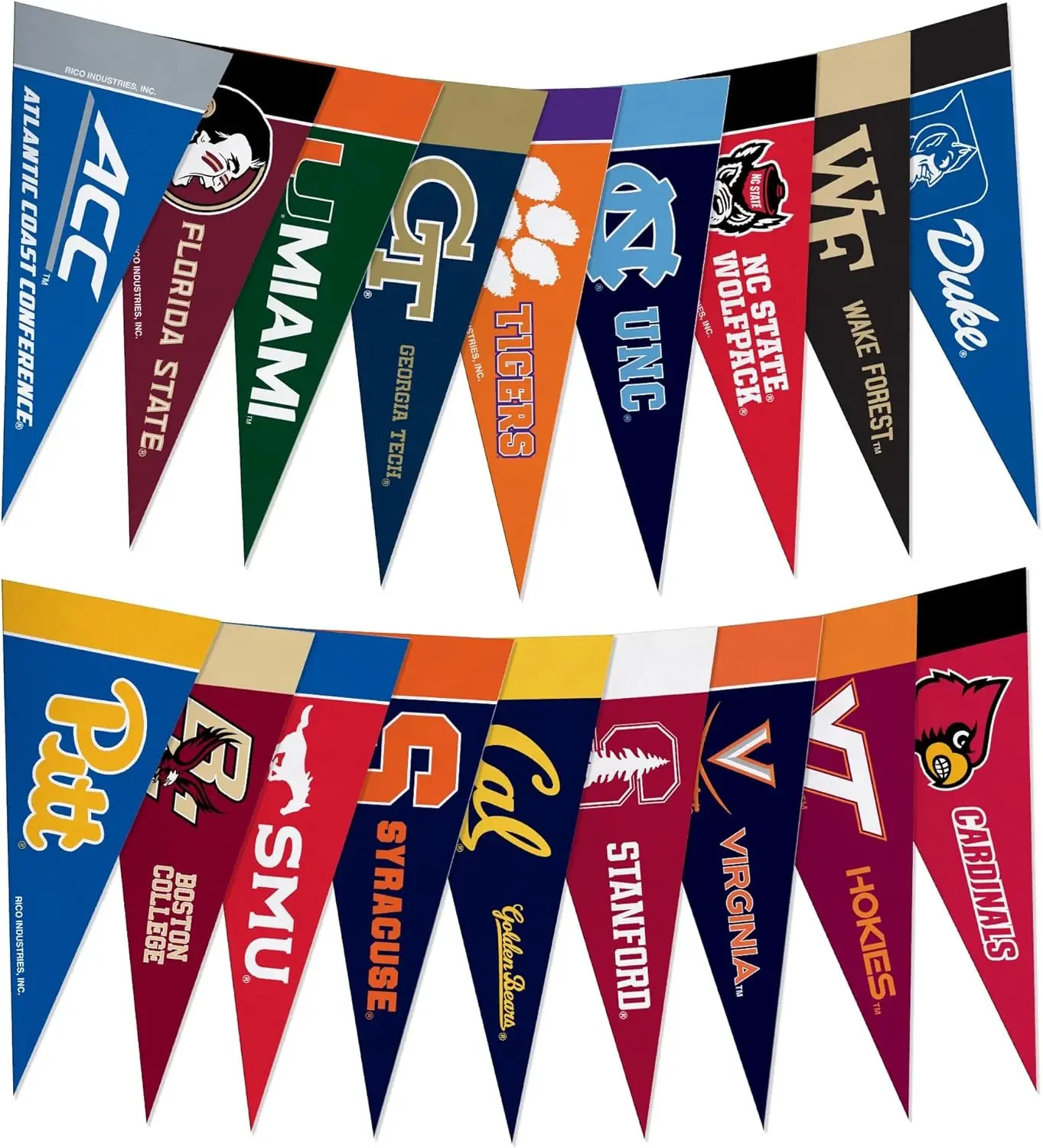 Big 10 Conference Mini Pennant Set 18 Teams 4" x 9"