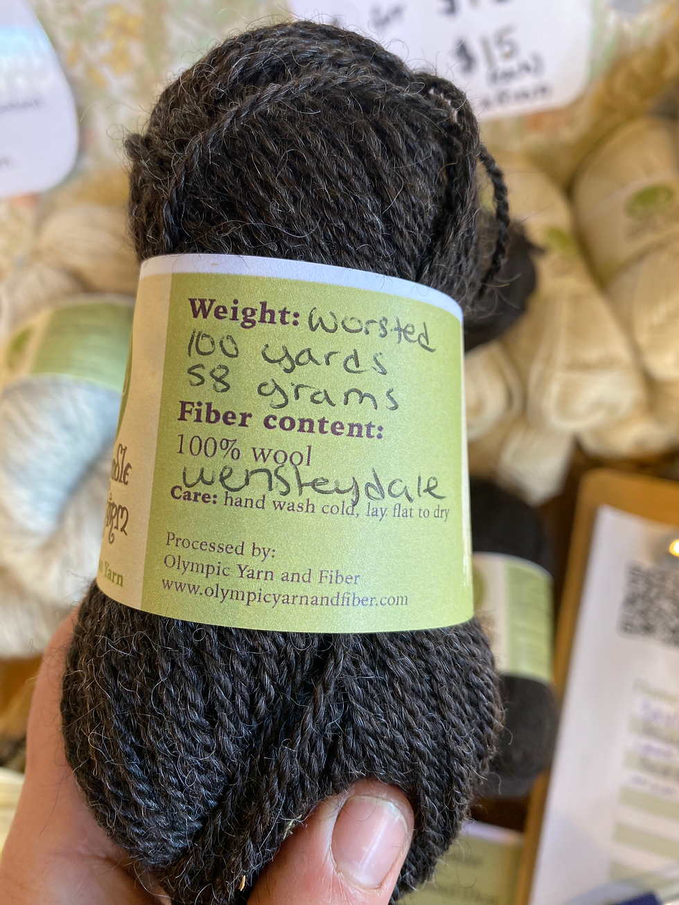 Miniatura: Wensleydale yarn: dark worsted weight