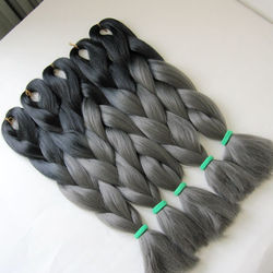 ONE-PACK-Free-Shipping-Folded-length-20-100g-Black-Dark-Grey-Ombre-Two-Tone-font-b
