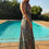 Thumbnail: SALT Seafoam Paisley Print Naked Silk Blend Halter Dress