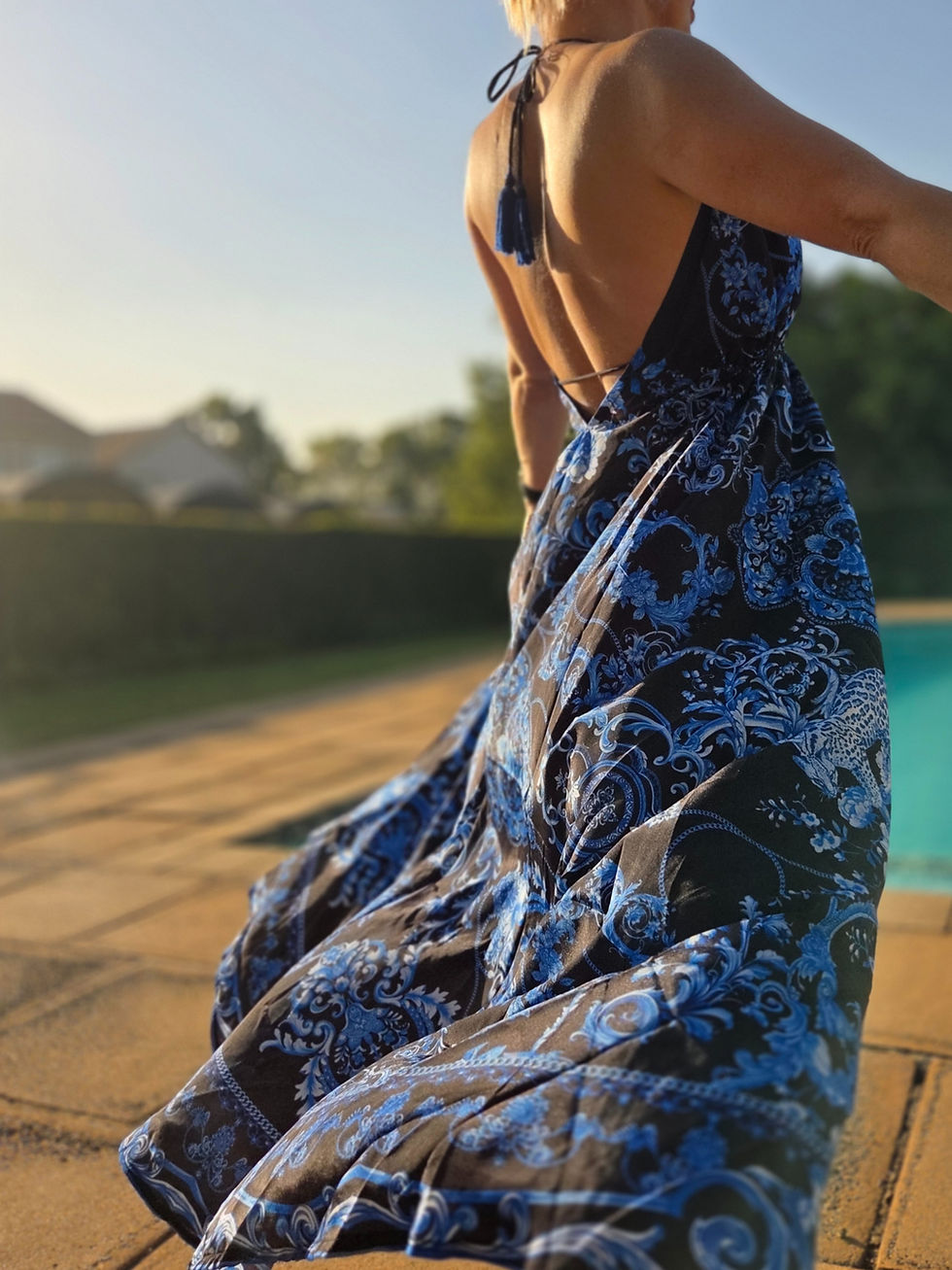 Thumbnail: SALT Italian Black Plunge Halter Silk Blend Dress