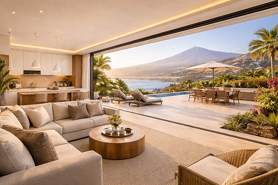 Urlaubsunterkunft mit Terrasse, Strand und Meerblick in Spanien