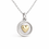 Thumbnail: Gold Heart Silver Disc Necklace